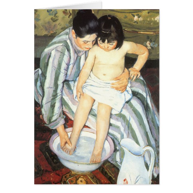 Bain d'enfant par Mary Cassatt Impressionnisme Vin (Devant)