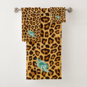 Bain Motif en cuir et léopard Cheetah Monogram