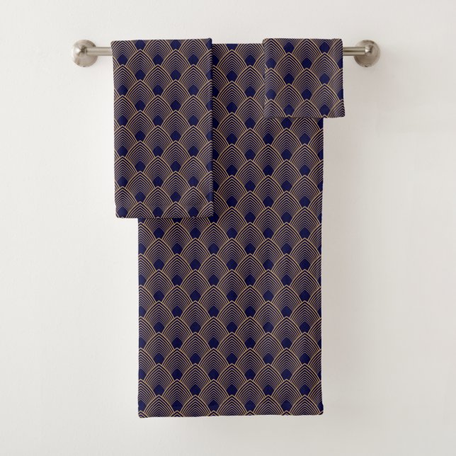 Bain Motif Gold et Blue Art Déco (En situation)