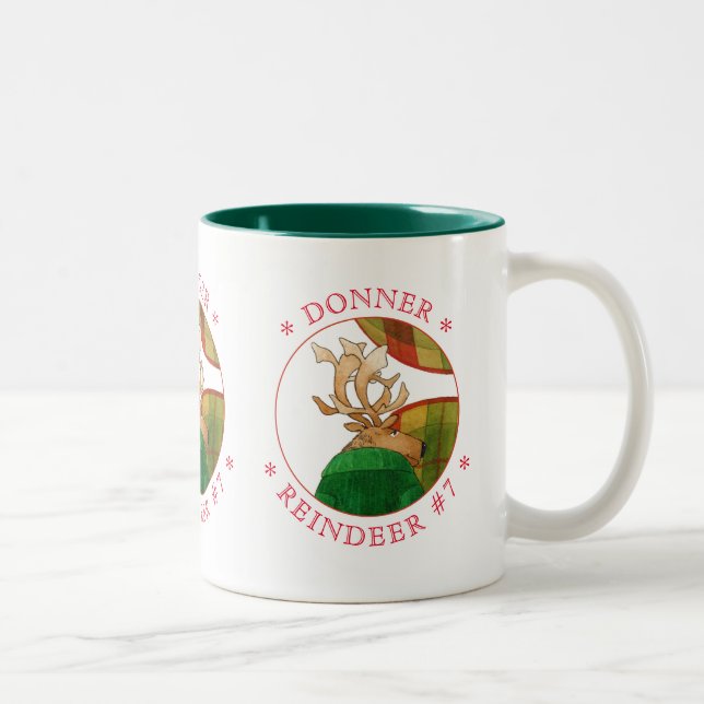 BAIN REINDEER Hunter Green Mug à deux tons (Droit)