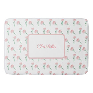 Bain Tapis de table personnalisé Pivoine Pretty Preppy