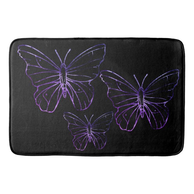 Bain Tapis noir assez pourpre de salle de bains de (Devant)
