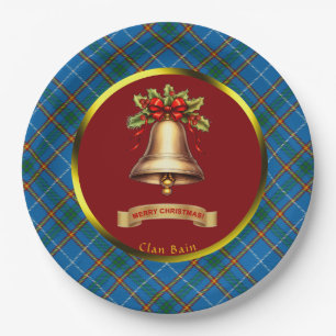 Bain Tartan Personalisiert Weihnachten Pappteller