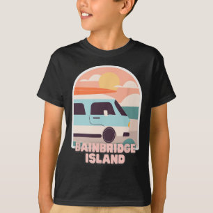 Bainbridge Island Beach Retro Pastellfarben Sun Su T-Shirt