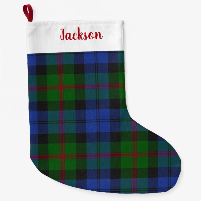 Baird Scottish Clan Tartan Kariertes Muster Großer Weihnachtsstrumpf (Vorderseite)