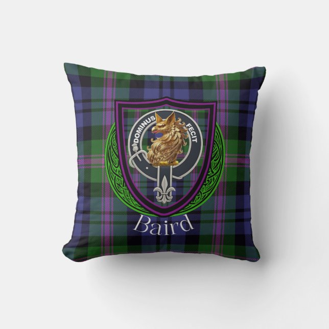 Baird Scottish Clan Tartan Wappen Kissen (Vorderseite)