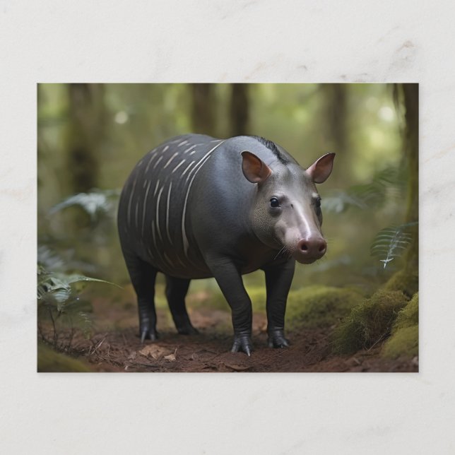 Baird-Tapir im Wald Postkarte (Vorderseite)