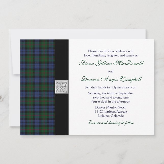 Baird Tartan Wedding Einladung (Vorderseite)