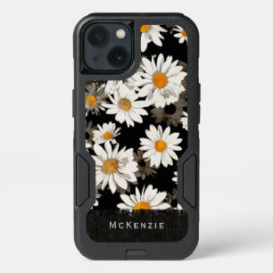 Baise blanche sur motif floral noir