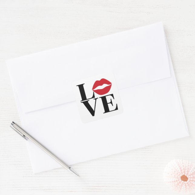 Baiser d'amour: Edition lèvres rouges Autocollants (Enveloppe)
