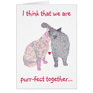 Baiser de chat, carte de proposition de mariage,