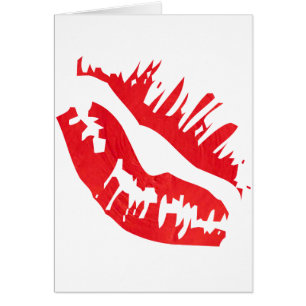 Baiser d'un rouge ardent rétro
