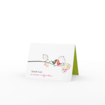 Baiser Mariage Merci Carte photo d'été oiseaux