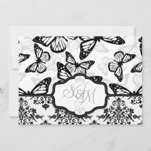 Baisers à papillon Carte Faire-part de mariage_Dr