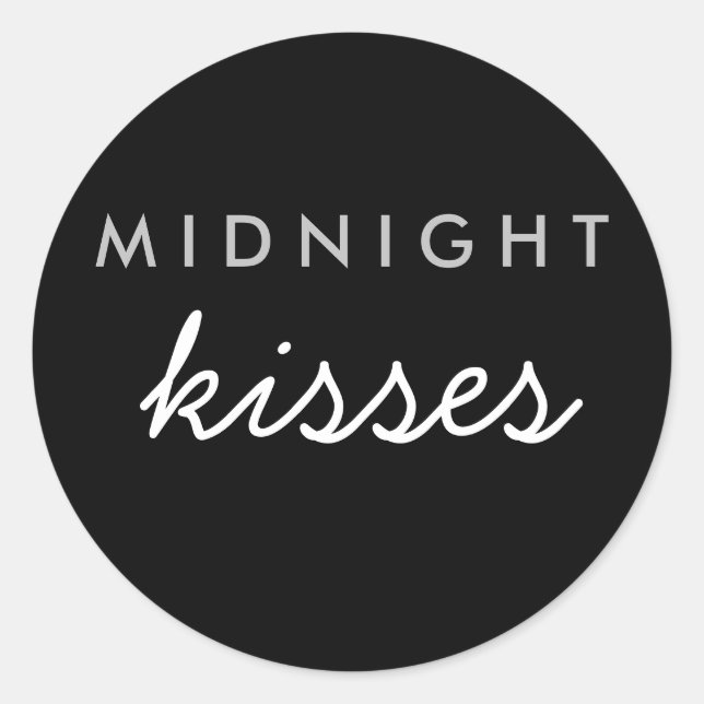 Baisers de minuit Sticker de mariage Black Silver (Devant)