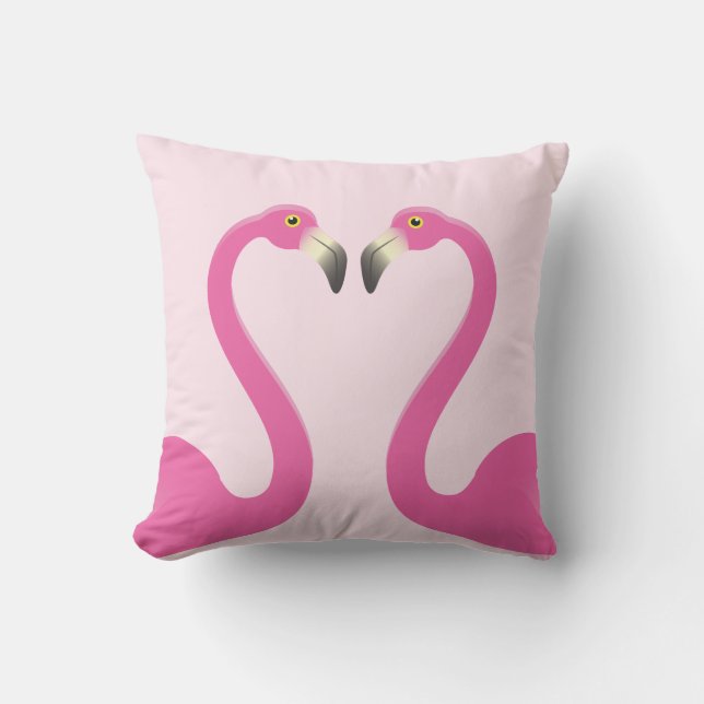 Baisers du coussin extérieur rose de Flamants (Recto)