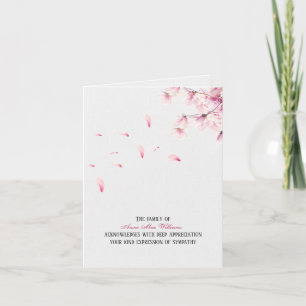 Baisse des fleurs de cerisiers Carte de remercieme