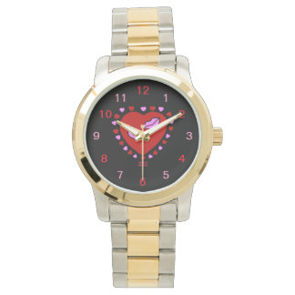 Baisson Coeur Lovely Baisers Unisex Montre Deux To