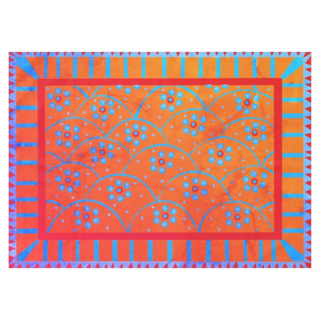 Baja Blooms Vintage Tablette Tischdecke (Vorderseite (Horizontal))