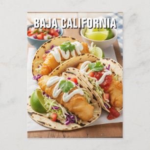 Baja California Mexico Fish Tacos Postkarte