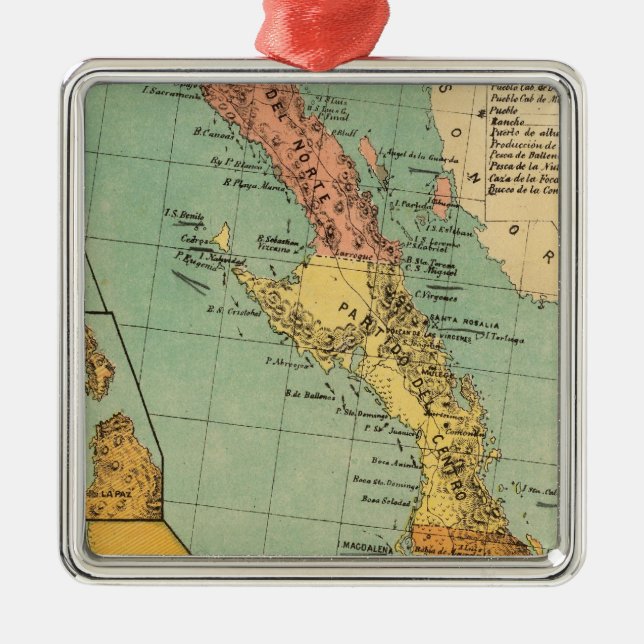 Baja California, Mexiko Ornament Aus Metall (Vorne)
