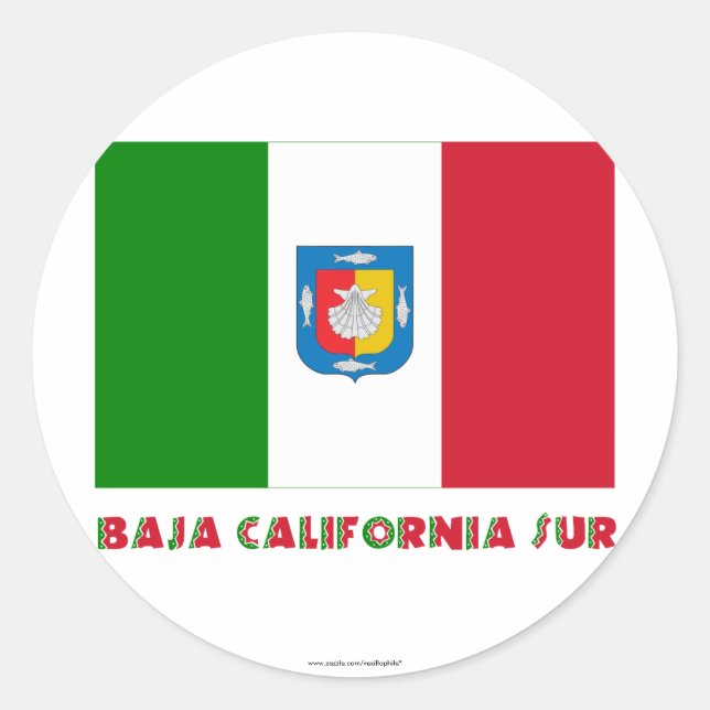 Baja California Sur Inoffic Flag Runder Aufkleber (Vorderseite)