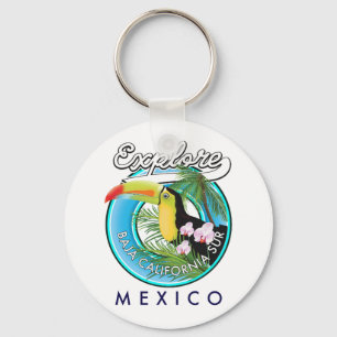 Baja California Sur Mexico retro logo Schlüsselanhänger