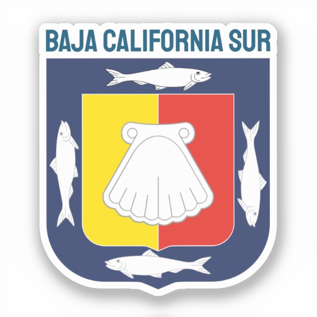 Baja California Sur Wappen Aufkleber (Vorderseite)