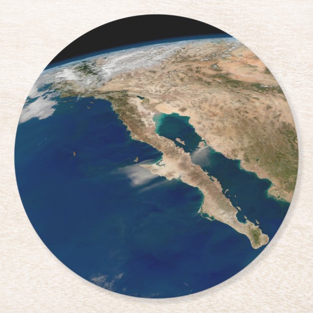 Baja California und die Pazifikküste von Mexiko. Runder Pappuntersetzer (Vorderseite)