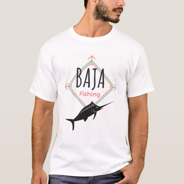 Baja Fishing-Abzeichen T-Shirt (Vorderseite)