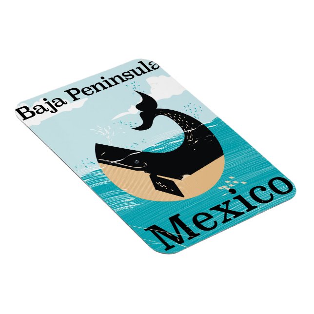 Baja Halbinsel Mexiko Reiseplakat Magnet (Rechte Seite)