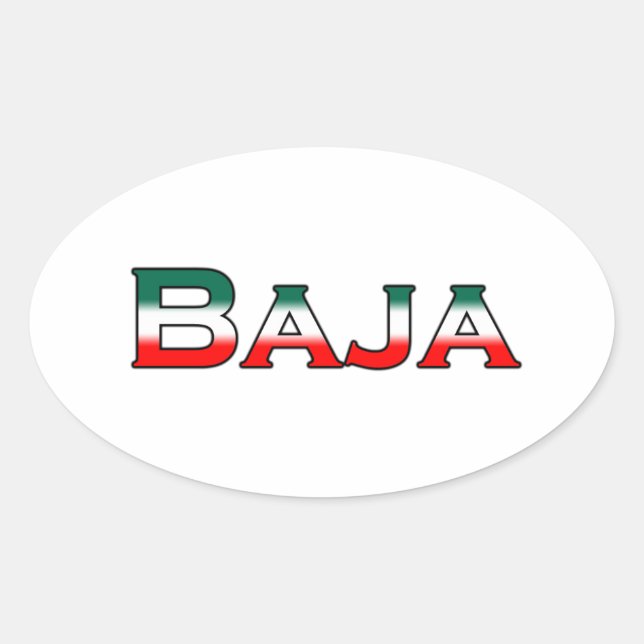 Baja Mexico (Textlogo) Ovaler Aufkleber (Vorderseite)