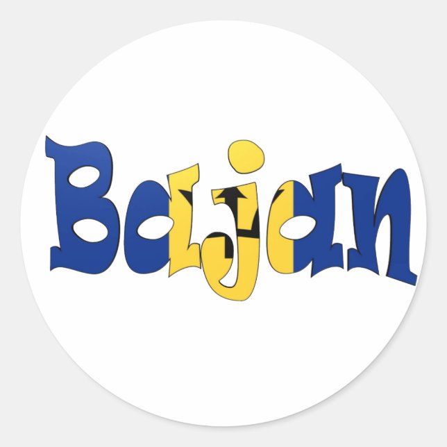Bajan Runder Aufkleber (Vorderseite)