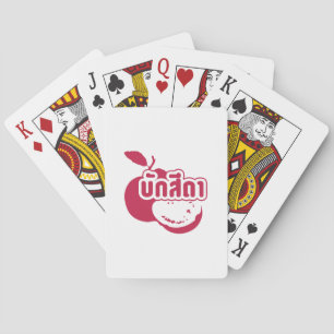 Bak Sida Ō Farang geschrieben in Thai Isaan Dialec Spielkarten