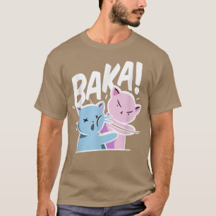 Baka Anime Cat Slap Baka Japanische Katze T-Shirt