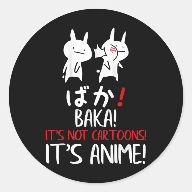 Baka Rabbit Slap Idiot Japanese Manga Its Anime no Runder Aufkleber (Vorderseite)