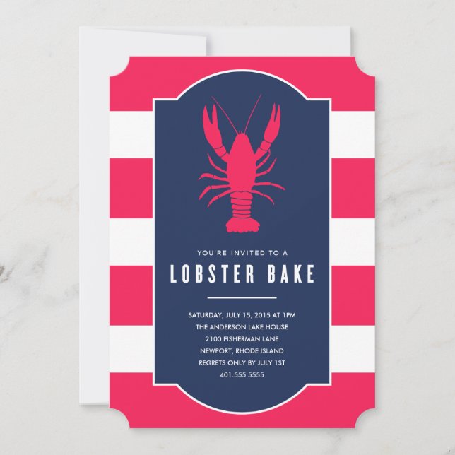 Bake au homard | Invitation de fête d'été (Devant)