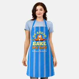 "Bake Bake My Day"-Schürze - blau Schürze