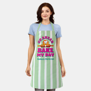 "Bake Bake My Day"-Schürze - grün Schürze