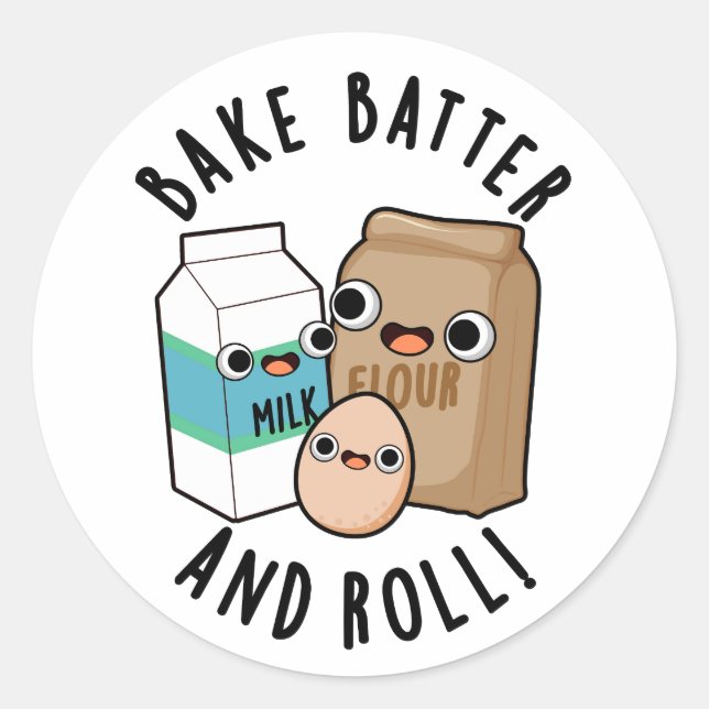 Bake Batter und Roll Funny Baking Song Puff Runder Aufkleber (Vorderseite)
