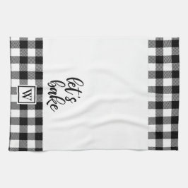 Bake Buffalo Karierte Monogramm Schwarz-weiß Geschirrtuch