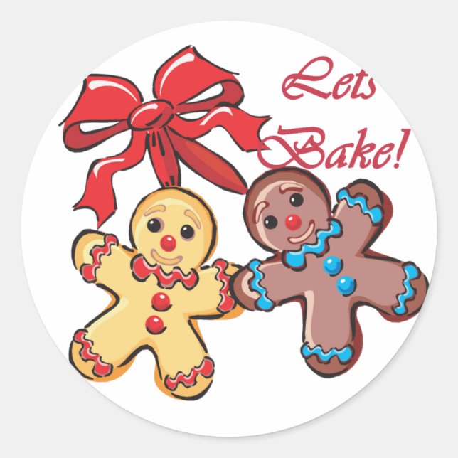 Bake Gingerbrot Men Runder Aufkleber (Vorderseite)