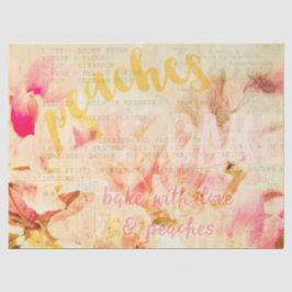 Bake mit Liebe und Pfirsiche Collage Seidenpapier