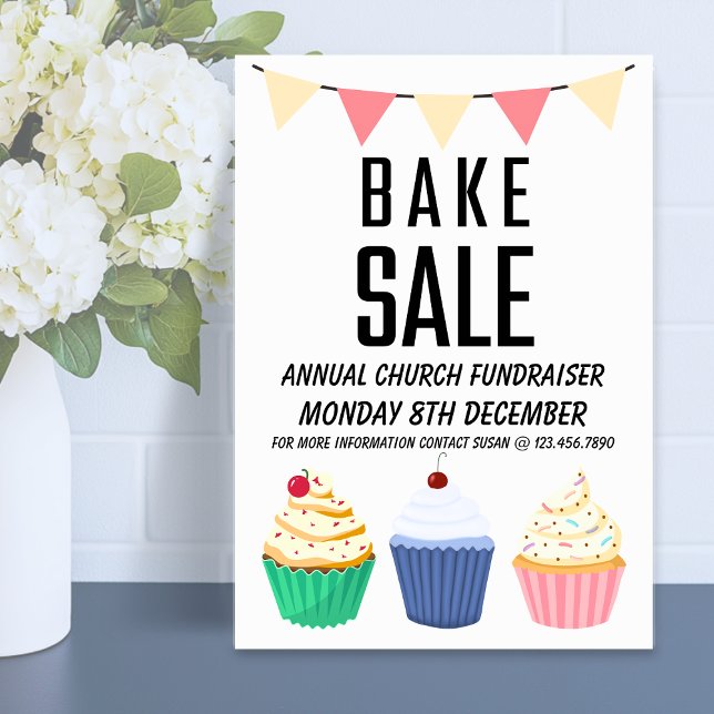 Bake Sale Annual Church Fundraiser Flyer (Charity Flyers)