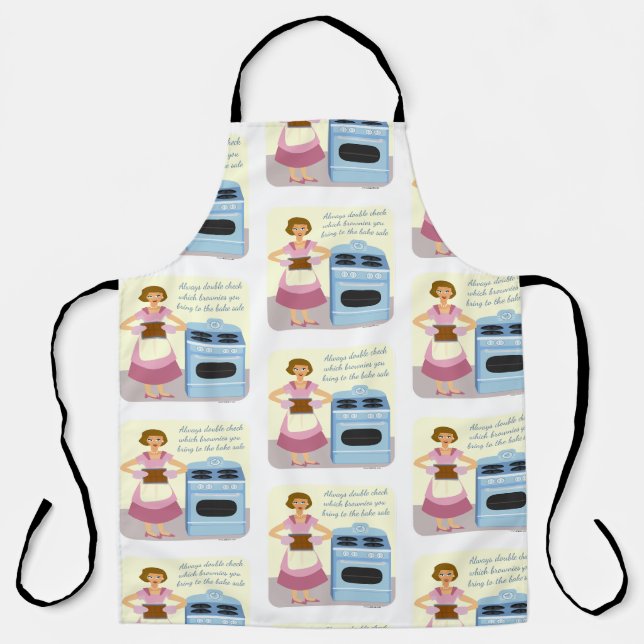 Bake Sale Brownie Blues Kitschy Ehefrau Cartoon Schürze (Vorderseite)