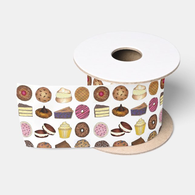 Bake Sale Cupcake Brownie Pie Cake Cookie Leckerei Satinband (Spule)