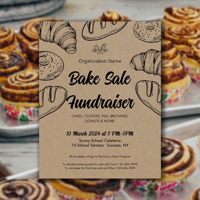 Bake Sale Fundraiser Church School Ankündigung Flyer (Bake Sale Fundraiser Church School Announcement Flyer)