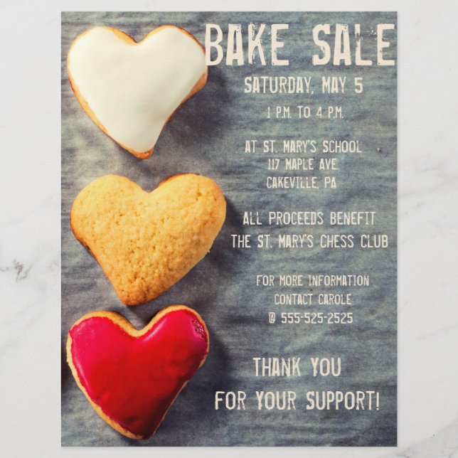 Bake Sale Fundraiser Flyer Moderne Cookies (Vorne)