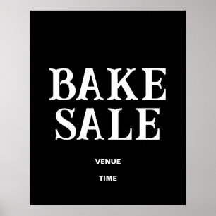 Bake Sale Sign Modèle, Poster noir et blanc