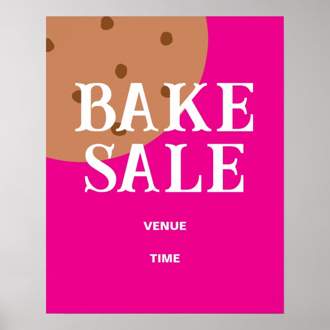 Bake-Sale-Zeichen, Niedliche Bake-Sale-Ankündigung Poster (Vorne)